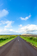 Fototapeta na wymiar Road in Easter Island, Rapa Nui. Chile.