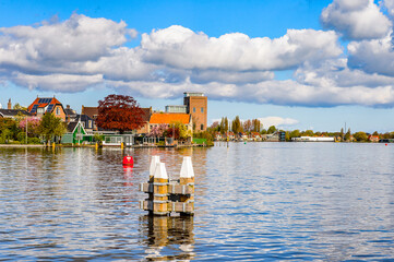 It's Typical houses of Zaanse Schans, quiet village in Netherlands
