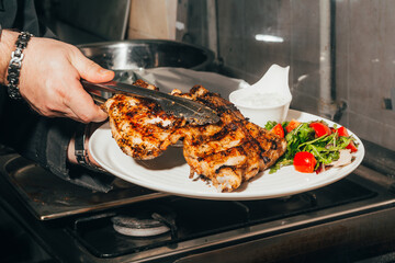 Grilled pork chop steak 