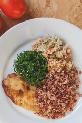 chicken rice beans and vegetables