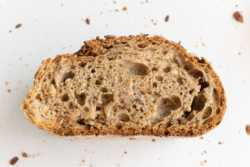 Homemade whole wheat crusty bread, healthy eating