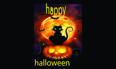 halloween pumpkin on fire illustration 