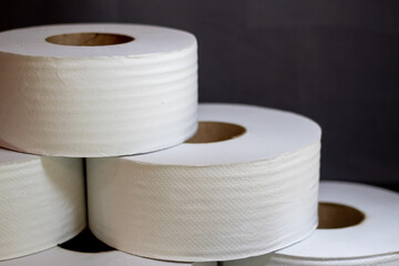 toilet paper roll on background black