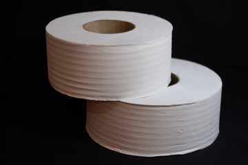 toilet paper roll on background black