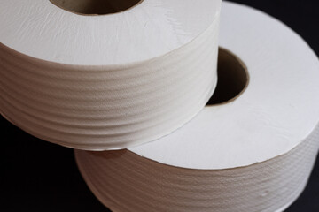 toilet paper roll on background black