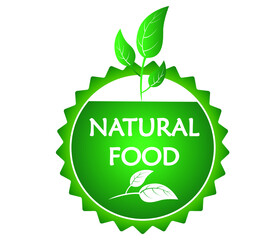 green organic and natural label. flat modern vector.
