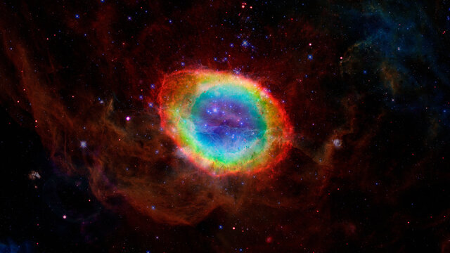 Ring Nebula, Messier 57 or NGC 6720. Elements of this image furnished by NASA