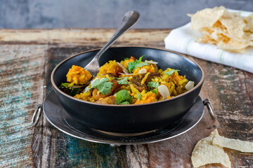 Lamb and apricot biryani with sweet potatoes
