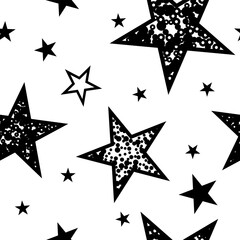 Stars seamless pattern. Design for fabric, wrapping paper, background, wallpaper. Vector.
