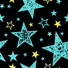 Stars seamless pattern. Design for fabric, wrapping paper, background, wallpaper. Vector.