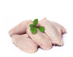 fresh chicken wings on a white background