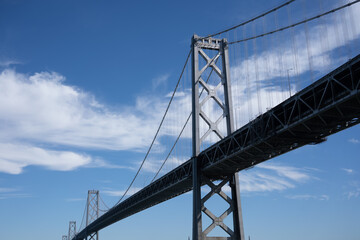 Silver Bridge over the bay.  The Bay Bridge crosses from San Francisco to the East Bay