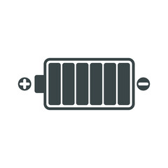 Battery Icon Electrical Power Supply Symbol Isolated Charger Technology Vector Illustration