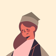 cute woman in trendy clothes looking in camera smiling girl avatar female cartoon character portrait isolated vector illustration