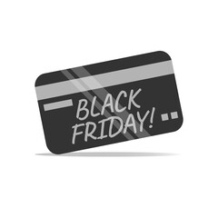 Black Friday credit card icon vector promotion banner isolated illustration