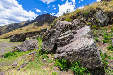 Fototapeta na wymiar It's Stones on the Peruvian mountains