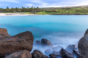 Anakena Beach on Easter Island, Rapa Nui in Chile