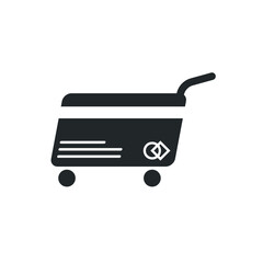 Credit Card Shopping Cart Icon ATM Plastic Isolated Vector Debit Payment Technology Shopping Symbol 