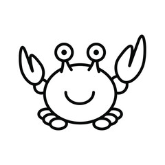 Fototapeta premium Black Crab Isolated Vector Sea Wildlife Animal Marine Life Colouring Drawing Illustration