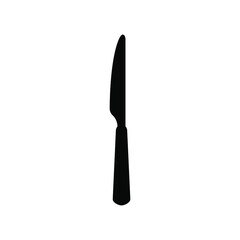 Black Knife Icon Isolated Vector Illustration Kitchen Cutlery Food Cutting Tool