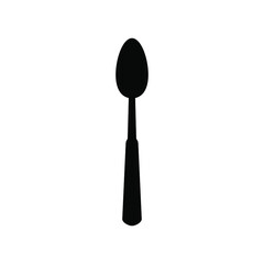 Black Spoon Icon Isolated Vector Illustration Kitchen Cutlery Food Restaurant 