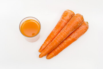 carrot juice, carrot on a white background