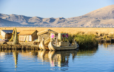 It's Tourist Islands of lake Titicaca, Puno, Peru South America