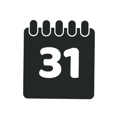 Black Calendar Date Icon Isolated Vector Illustration Business Diary Appointment Reminder