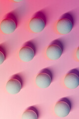 Abstract geometric background. Spheres neon color light. Minimalism concept