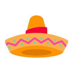 Sombrero icon isolated on white background. Mexican culture symbol flat design vector illustration