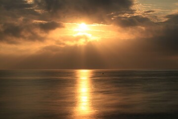 Sunrise on the beach in Arenales del Sol, Alicante