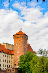 Fototapeta na wymiar It's Tower of the Wawel Royal Castle in Krakow, Poland
