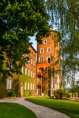Fototapeta na wymiar It's Sandomierska Tower at the Wawel Royal Castle in Krakow, Poland