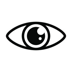 Eye icon black and white view symbol vector illustration