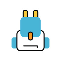 school bag equipment isolated icon