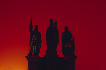 silhouette of the statue
