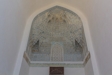 Iwan (vaulted portal) of Gur-e Amir Mausoleum in Samarkand, Uzbekistan