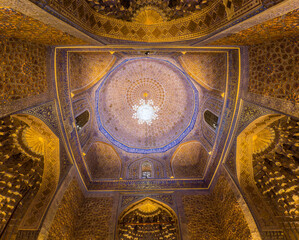 Fototapeta na wymiar Cupola of Gur-e Amir Mausoleum in Samarkand, Uzbekistan