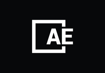 Initial Monogram Letter A E Logo Design Vector Template. A E Letter Logo Design