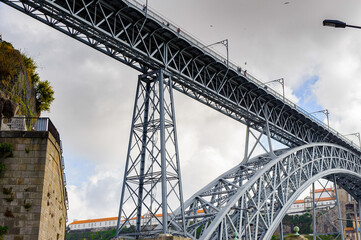 Bridge Dom Luis I over the River Douro in Porto, Portugal