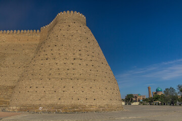Fototapeta na wymiar Fortification walls of the Ark of Bukhara fortress, Uzbekistan