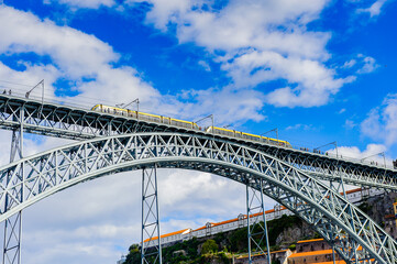 Fototapeta na wymiar Bridge Dom Luis I over the River Douro in Porto, Portugal