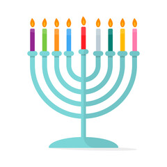 Jewish tradition Menorah Hanukkah icon vector illustration