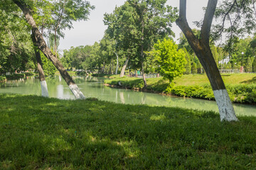 Fototapeta premium Ankhor canal in the center of Tashkent, Uzbekistan