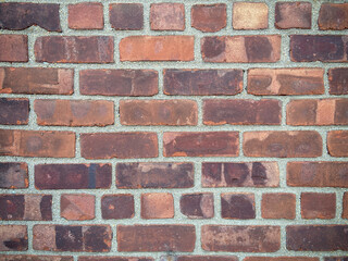 Old red brick wall background