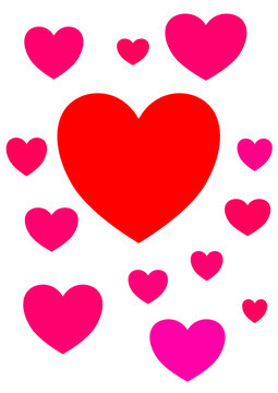 
Lots of red and pink hearts