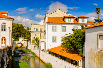 Fototapeta premium River Alcoa in Alcobaca, Oeste Subregion, region Centro in Portugal.