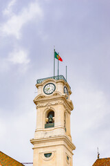 Clock tower of the University of Coimbra,  one of the oldest universities in the world. UNESCO World Heritage site.