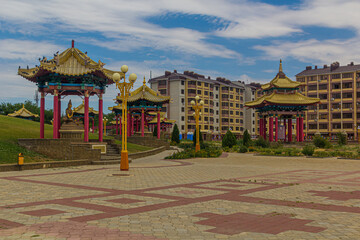 Obraz premium Buddhist temple complex The Golden Abode of the Buddha Shakyamuni in Elista, Russia