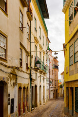 Narrow street of the Historic center of Coimbra, Portugal. World Heritage site by UNESCO since 2013
